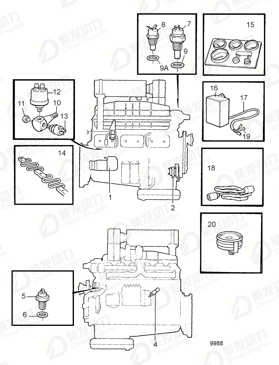 volvo penta Tachometer sensor 846695 Drawing volvo penta Tachometer sensor 846695 Drawing